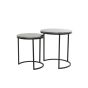 Alfio bijzettafel set van 2 - bruin marmer/zwart