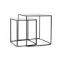 Lofti bijzettafel set van 2 - mat zwart/helder glas