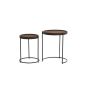 Jairo bijzettafel set van 2 - leer donkerbruin/zwart