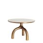 Mello salontafel Ø65 cm - glans bruin brons/glas taupe