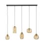 Ruby hanglamp glas horizontaal 5-lichts - smoke bruin