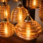 Dewey hanglamp 5+5+5 rib glas - amber color glas