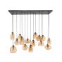Dewey hanglamp 5+5+5 rib glas - amber color glas