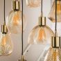 Ricardo hanglamp 9L getrapt - amberkleurig glas