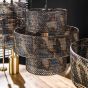Evelyn hanglamp 3L - zwart/bruin