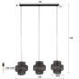 Evelyn hanglamp 3L - zwart/bruin