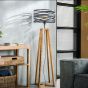 Lewis vloerlamp twist houten kruisframe - grijs