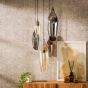 Carmen hanglamp 5L getrapt cocoon mix glas - zwart