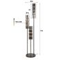 Duncan vloerlamp 3L getrapt cylinder glas - artic zwart