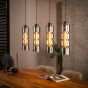 Duncan hanglamp 4L cylinder glas - artic zwart