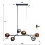 Mercurius hanglamp 6L 110 cm multi van het woonmerk Fraaai