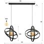 Saturnus hanglamp 2L 125 cm metaal van het woonmerk Fraaai