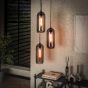 Wrexham hanglamp 3L getrapt staal smoke