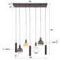 Bruno hanglamp tricolore 4+3-lichts - artic zwart