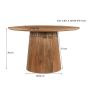 Salvator ronde eettafal - Ø130 cm - hout - naturel van het woonmerk Livingfurn