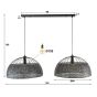 Alfie hanglamp 2L armor ø60 - zwart bruin