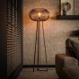 Antoine vloerlamp 3-poot koper twist - zwart nikkel