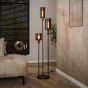 Lucien vloerlamp getrapt 3-lichts - sienna bruin