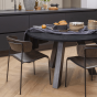 Rhonda eettafel ø129 cm eiken blacknight van het woonmerk Woood