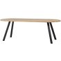 Combi-Tablo ovaal eiken 220x90 cm + 2-standen poot vierkant
