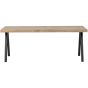 Combi-Tablo mango visgraat 200x90 cm + 2-standen poot vierkant
