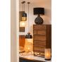 Macy tafellampvoet rattan look - zwart