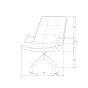 Jouke draaifauteuil met armleuning leerlook - cognac