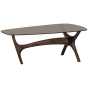Flash salontafel mangohout/glas - walnoot