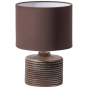 Menzo tafellamp met carving hout - warm bruin