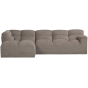 Tibas chaise longue links geweven stof - zand