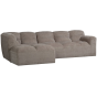 Tibas chaise longue links geweven stof - zand