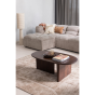 Tibas chaise longue links geweven stof - zand