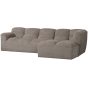 Tibas chaise longue rechts geweven stof - zand