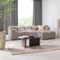 Tibas chaise longue rechts geweven stof - zand