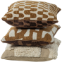 Fayden kussen set van 3 chenille - bruin/naturel