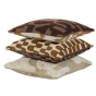 Fayden kussen set van 3 chenille - bruin/naturel