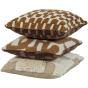 Fayden kussen set van 3 chenille - bruin/naturel