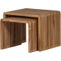Jasmijn bijzettafel set van 2 recycled teak - naturel