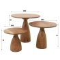 Anantoli ronde salontafels - naturel - set van 3 van het woonmerk Fraaai