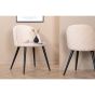 Zako eetkamerstoel - ruitpatroon - velvet - beige