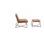 Selo fauteuil met voetenbank - lederlook - cognac