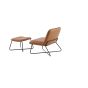 Selo fauteuil met voetenbank - lederlook - cognac