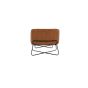 Selo fauteuil met voetenbank - lederlook - cognac