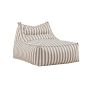 Liam loungepoef - wit/beige gestreept