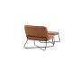 Selo fauteuil met voetenbank - lederlook - cognac