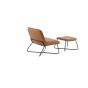 Selo fauteuil met voetenbank - lederlook - cognac