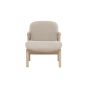 Nakamura fauteuil - rubberhout en stof - beige