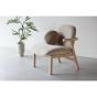 Nakamura fauteuil - rubberhout en stof - beige