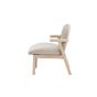 Nakamura fauteuil - rubberhout en stof - beige