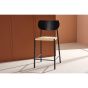 Polsty barkruk met rugleuning - rattan